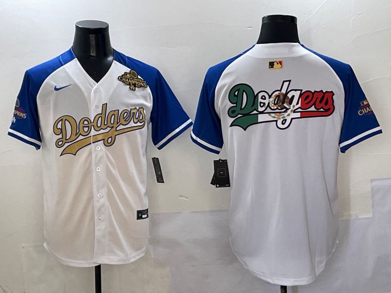 Men Los Angeles Dodgers Blank White Blue Gold Game Nike 2025 MLB Jersey style 4299->los angeles dodgers->MLB Jersey
